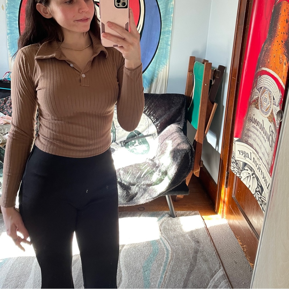 Tan/light brown long sleeve shirt